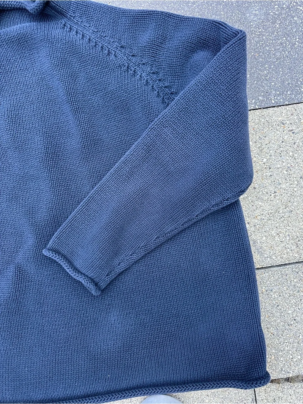 **VINTAGE** Classic J.Crew Rollneck Cotton Sweater. Relaxed Fit. Navy. XL. 90s